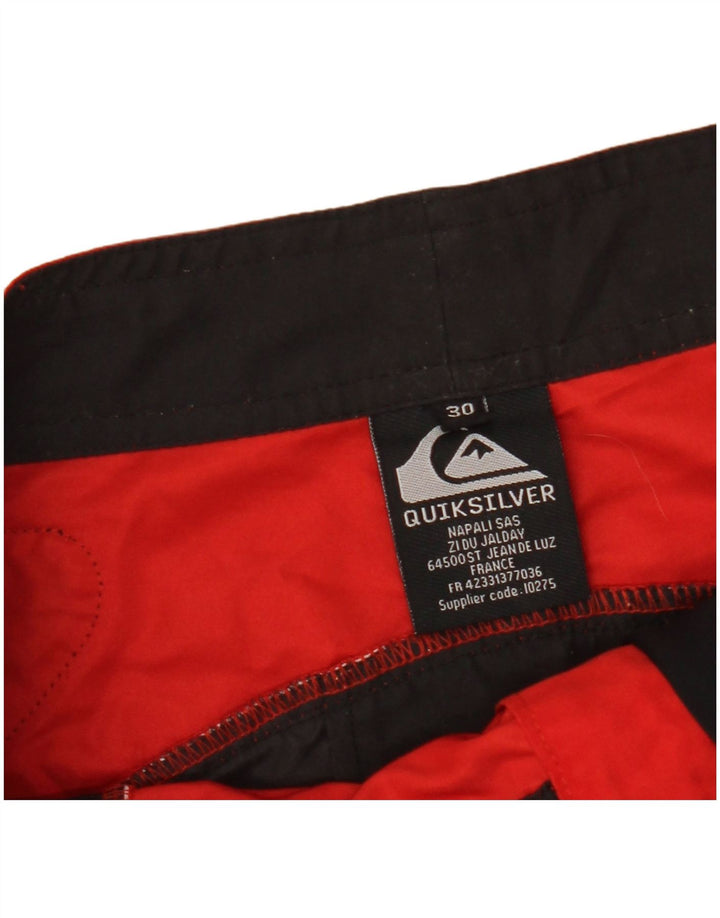 Quiksilver Mens Graphic Swimming Shorts Medium  Red Colourblock Polyester