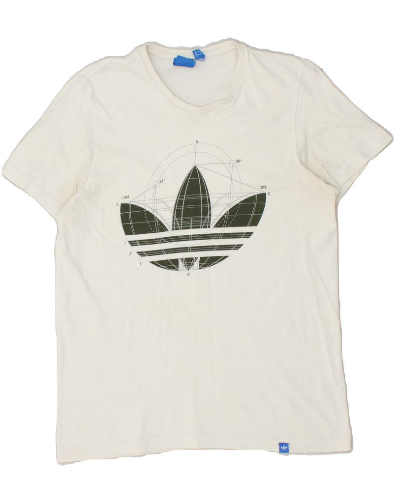 ADIDAS Womens Graphic T-Shirt Top UK 12 Medium White | Vintage Adidas | Thrift | Second-Hand Adidas | Used Clothing | Messina Hembry 