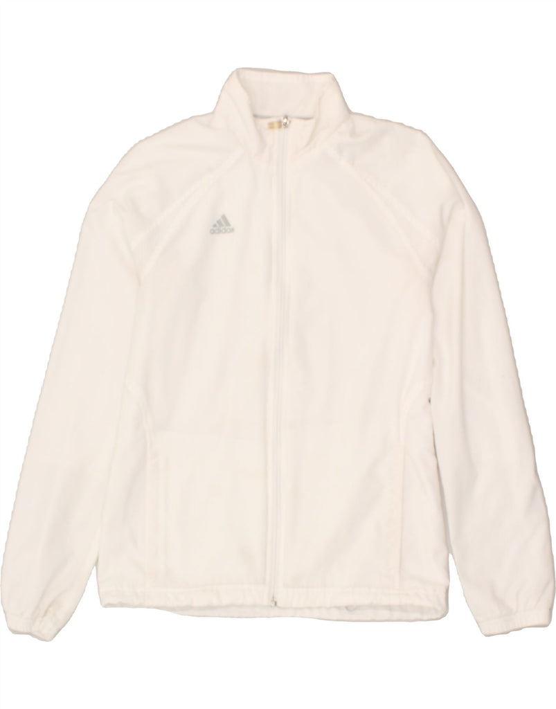 ADIDAS Womens Tracksuit Top Jacket UK 10 Small White Polyester | Vintage Adidas | Thrift | Second-Hand Adidas | Used Clothing | Messina Hembry 