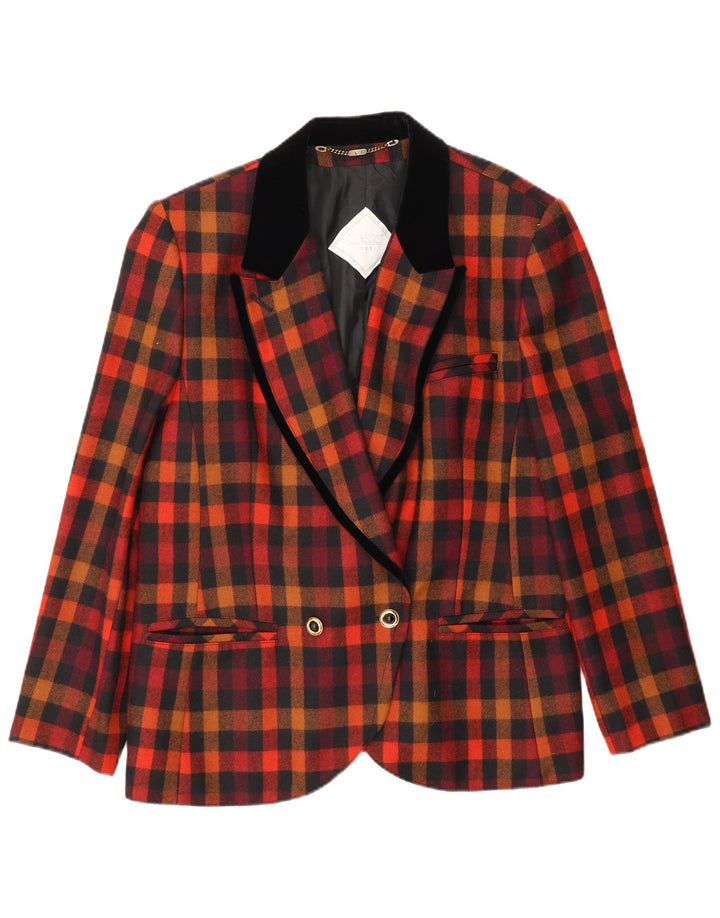 CLASSIC Womens Blazer Jacket UK 16 Large Multicoloured Gingham