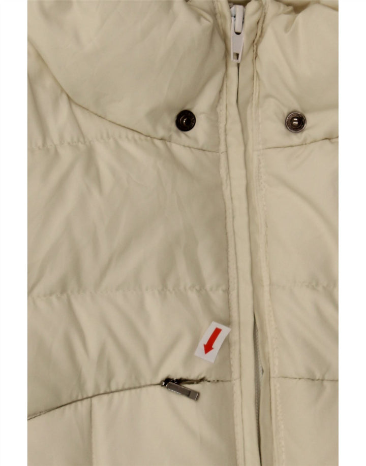 BEST COMPANY Womens Padded Coat UK 14 Medium Off White Polyester Vintage Best Company and Second-Hand Best Company from Messina Hembry 