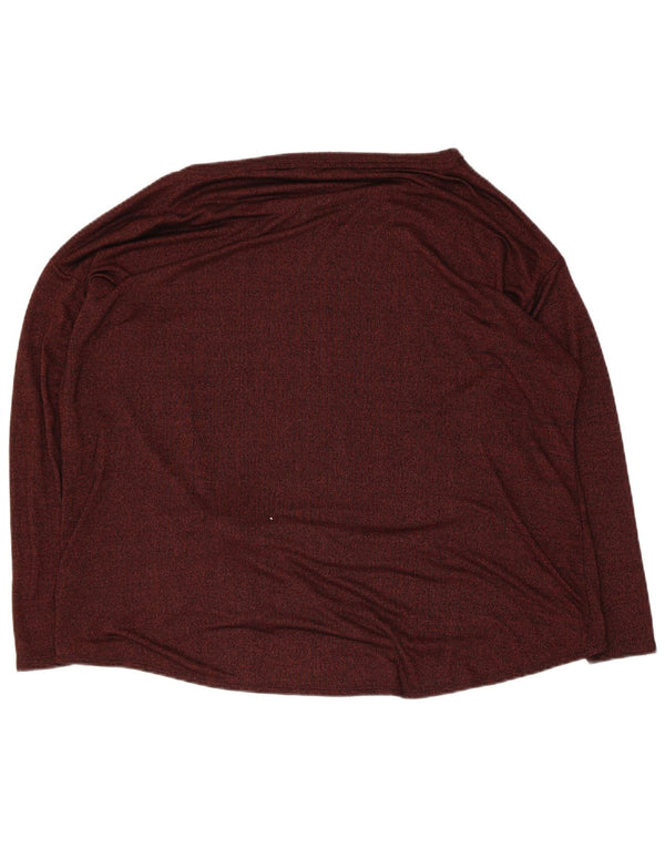 Marks & Spencer Womens Top Long Sleeve UK 24 4XL Burgundy Viscose