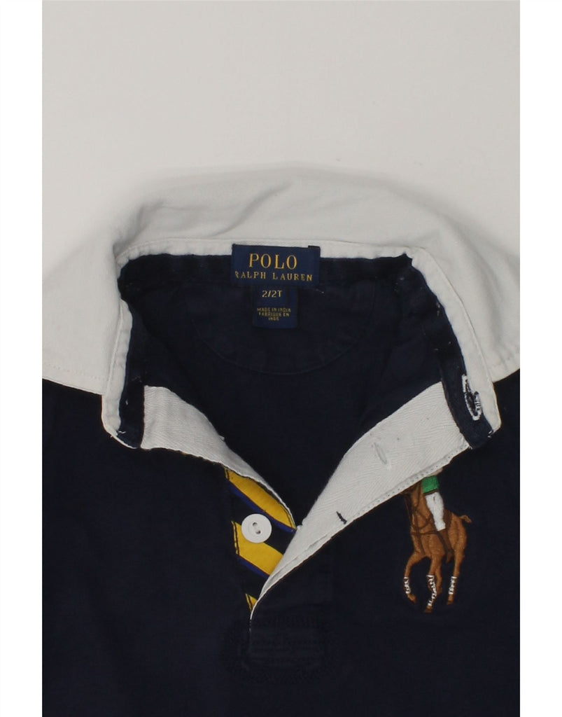POLO RALPH LAUREN Baby Boys Long Sleeve Rugby Polo Shirt 18-24 Months Blue | Vintage Polo Ralph Lauren | Thrift | Second-Hand Polo Ralph Lauren | Used Clothing | Messina Hembry 