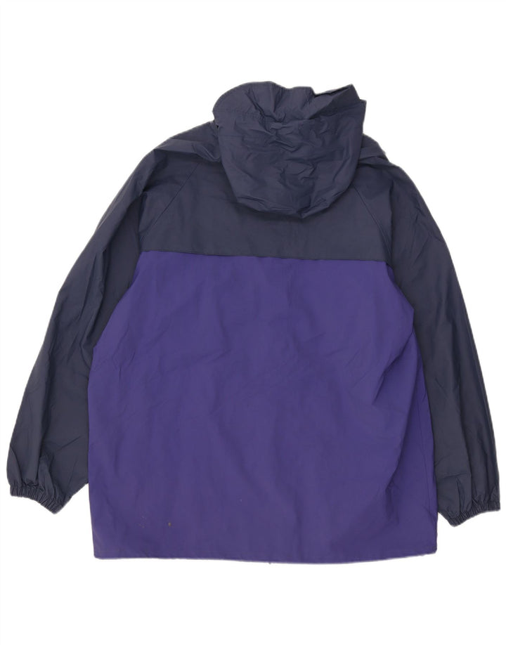 COLUMBIA Womens Oversized Rain Jacket UK 10 Small Navy Blue Colourblock