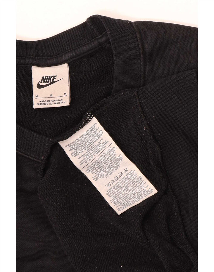 Nike Womens Sweatshirt Jumper UK 14 Medium Black Cotton
