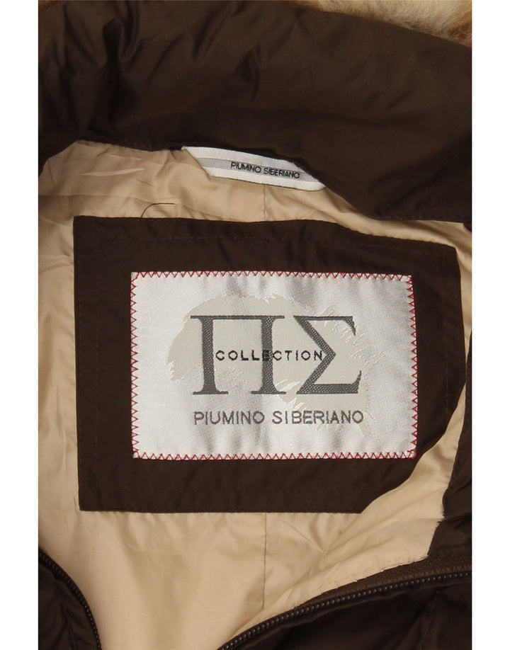 PIUMINO SIBERIANO Womens Padded Jacket UK 14 Medium Brown Polyester