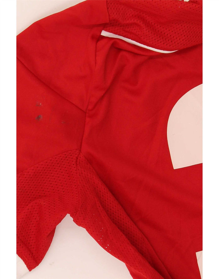 Adidas Boys Graphic T-Shirt Top 13-14 Years XL Red Polyester