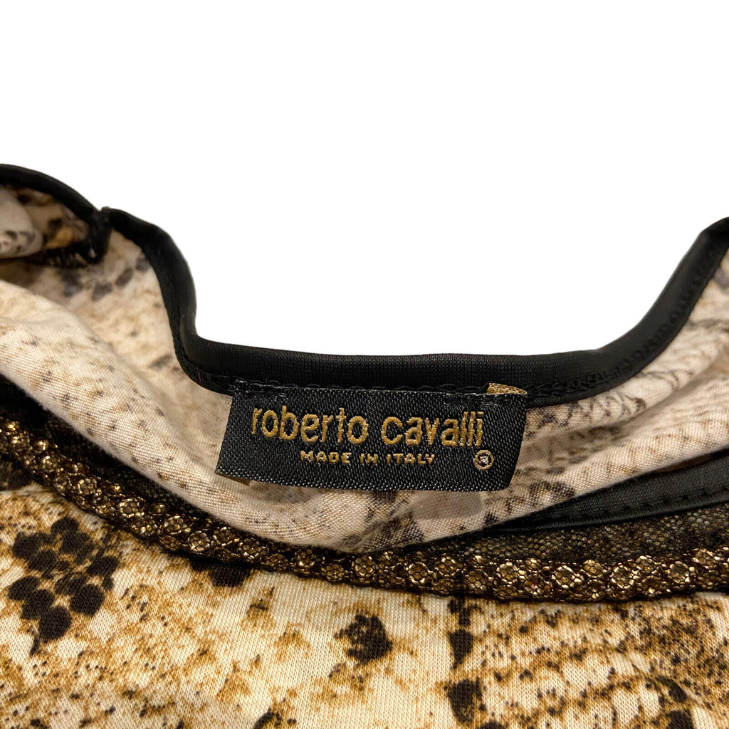 Roberto Cavalli Women's Snake Skin Print Tshirt | Vintage High End Designer Top | Vintage Messina Hembry | Thrift | Second-Hand Messina Hembry | Used Clothing | Messina Hembry 