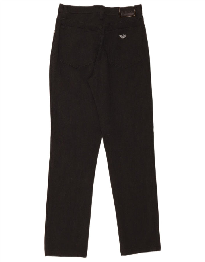 ARMANI Womens Straight Casual Trousers W26 L28 Black Polyester