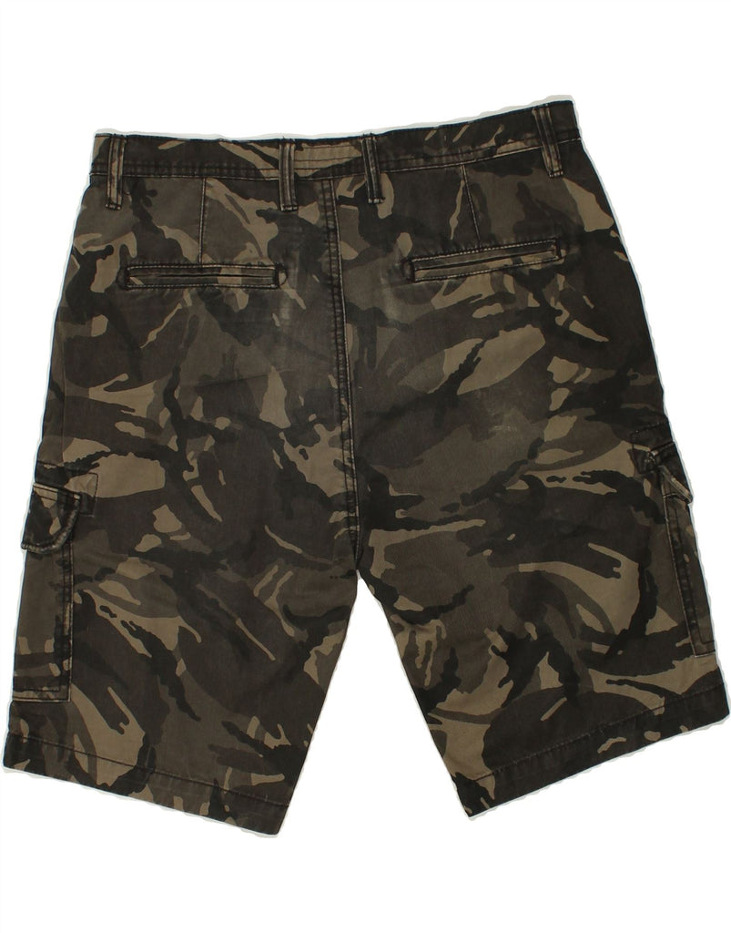 CLAYTON Mens Cargo Shorts IT 46 Small W29 Khaki Camouflage Polyester | Vintage Clayton | Thrift | Second-Hand Clayton | Used Clothing | Messina Hembry 