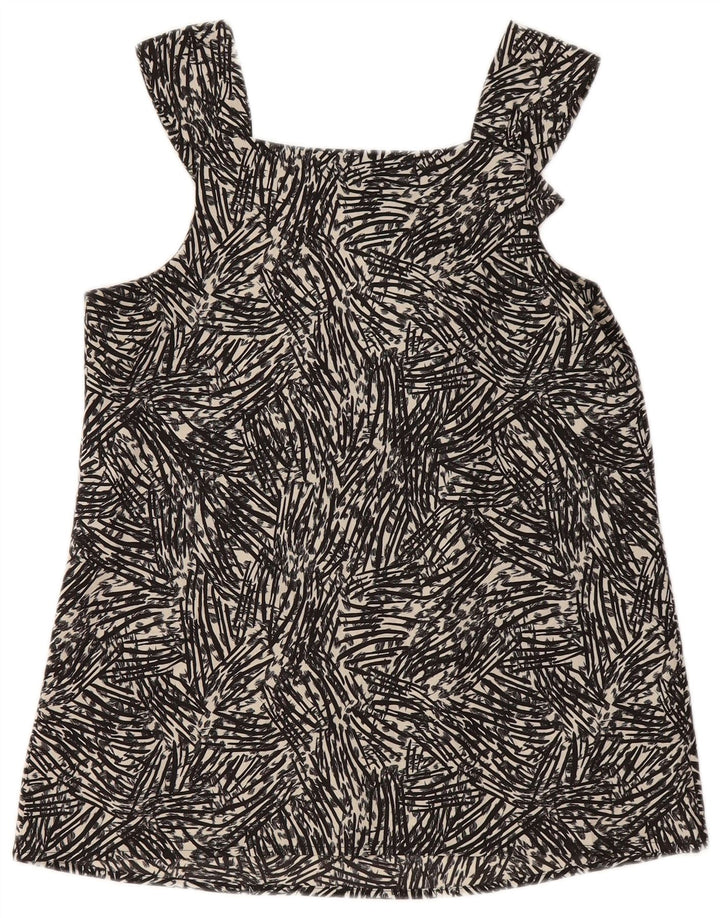 MOSSIMO Womens Abstract Pattern Sleeveless Blouse Top UK 6 XS Black