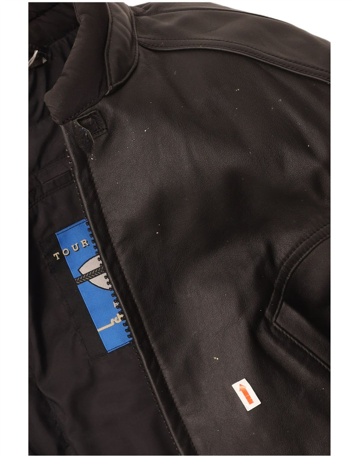 SCHUH Womens Moto Racer Leather Jacket IT 40 Small Black Leather