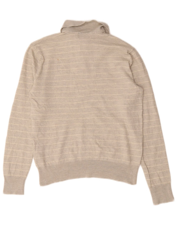 Polo Ralph Lauren Womens Polo Neck Jumper Sweater UK 14 Large Beige Striped