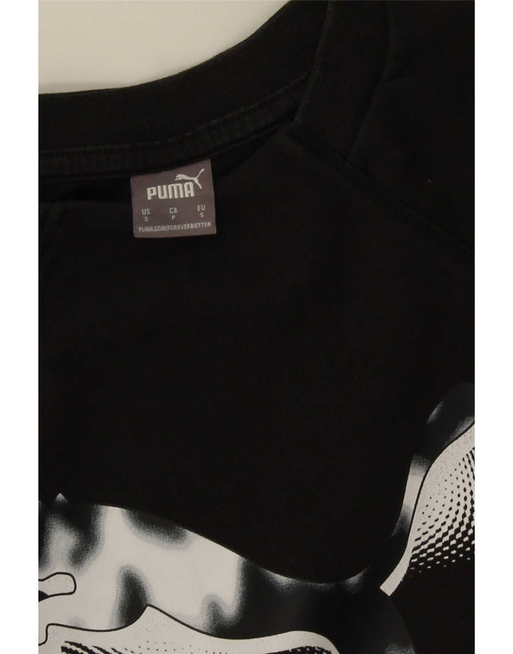 Puma Womens Graphic Sweatshirt Jumper UK 10 Small Black