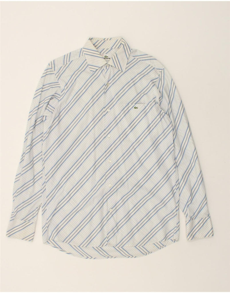 LACOSTE Mens Shirt Size 39 Medium Blue Striped Cotton | Vintage Lacoste | Thrift | Second-Hand Lacoste | Used Clothing | Messina Hembry 