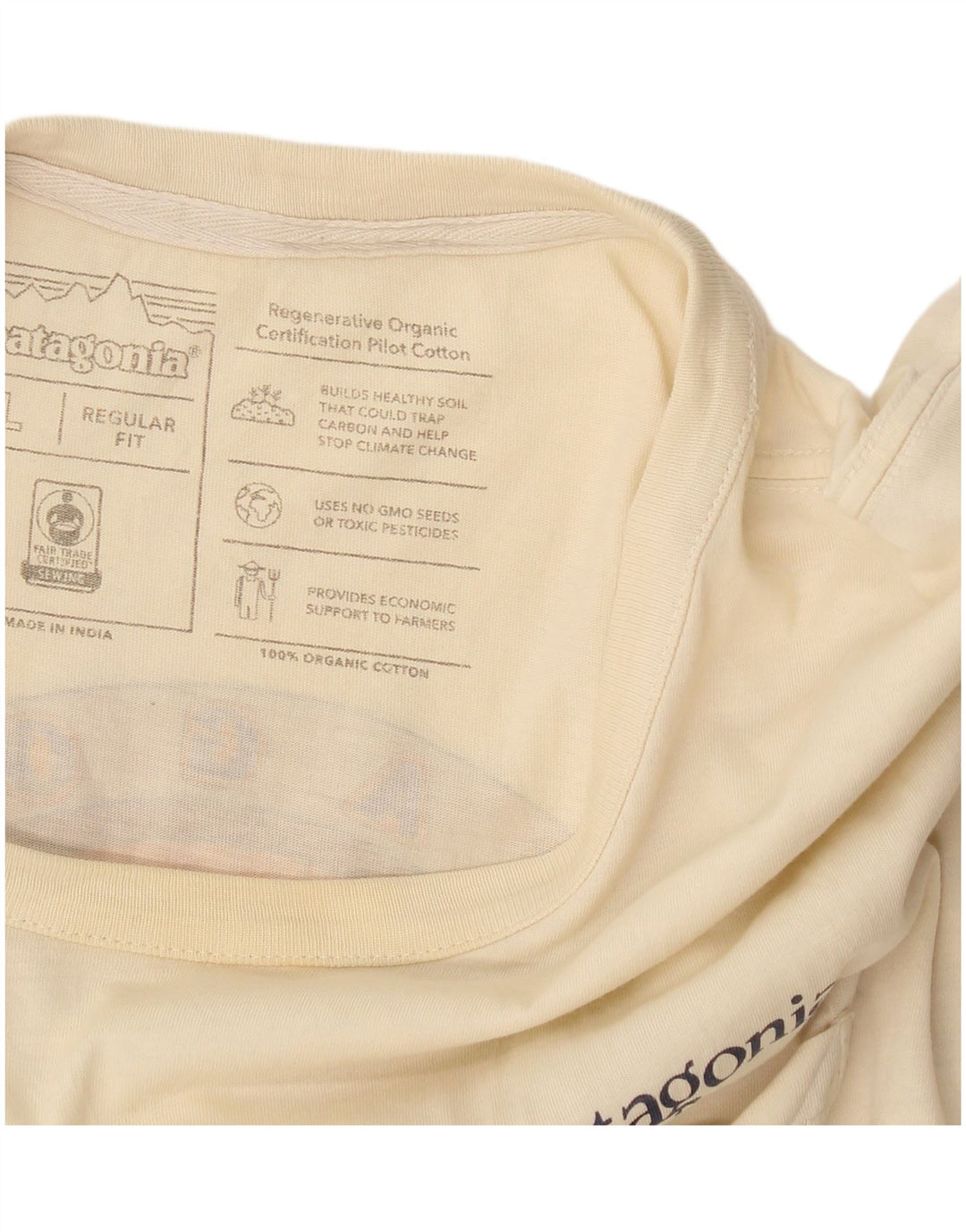 Patagonia Mens Regular Fit Graphic T-Shirt Top Large Beige