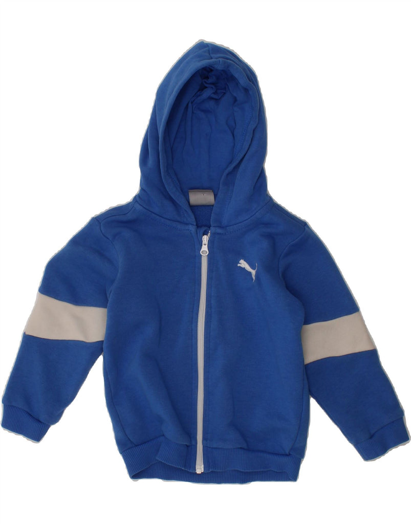 PUMA Baby Boys Zip Hoodie Sweater 6-9 Months Blue Colourblock Cotton Vintage Puma and Second-Hand Puma from Messina Hembry 