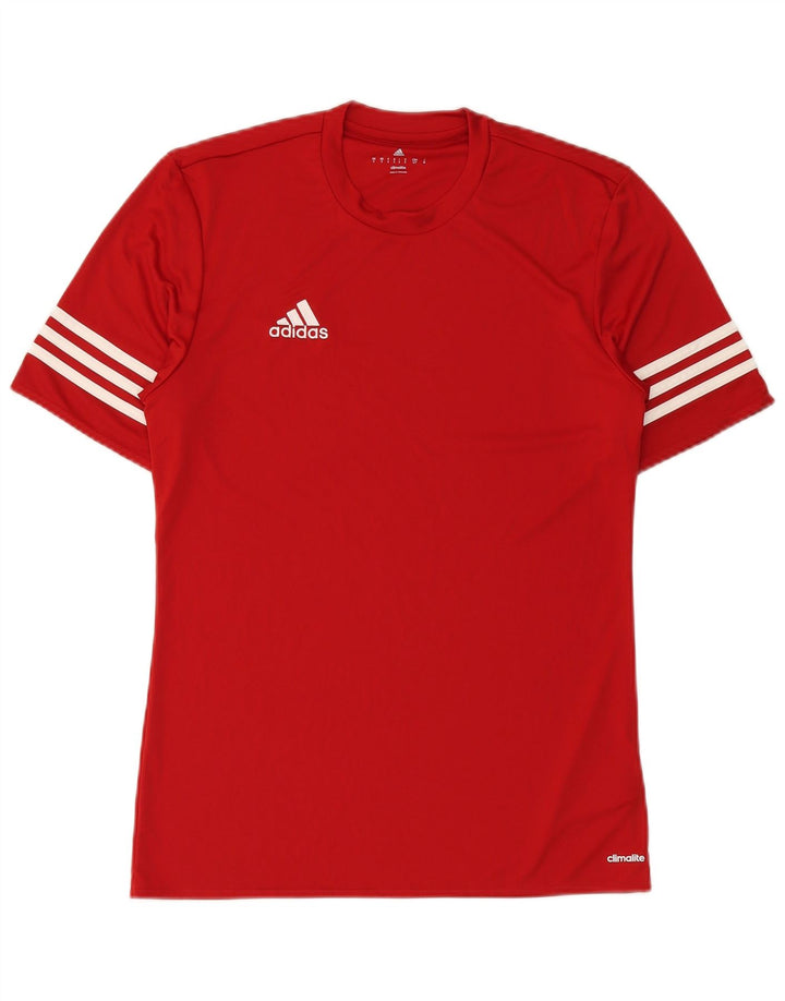 ADIDAS Mens Climalite T-Shirt Top Small Red Polyester