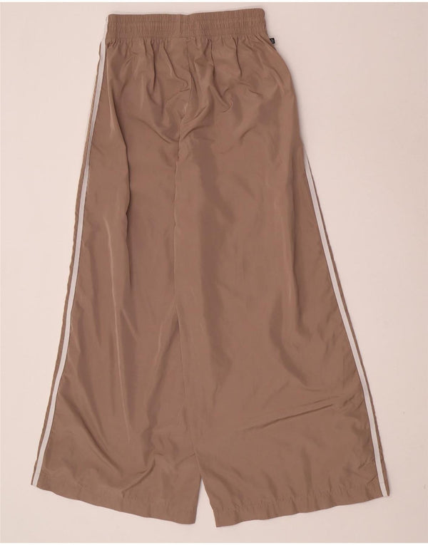 Adidas Womens Wide Leg Tracksuit Trousers UK 8/10 Small Beige