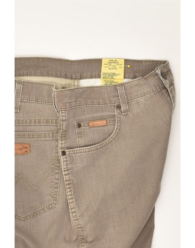 WRANGLER Mens Texas Stretch Straight Casual Trousers W36 L30 Brown Cotton | Vintage Wrangler | Thrift | Second-Hand Wrangler | Used Clothing | Messina Hembry 