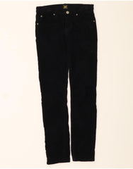 LEE Womens Jade Skinny Corduroy Trousers W27 L31 Black Cotton