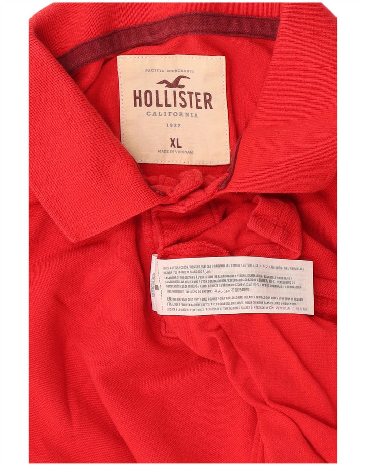 Hollister Mens Polo Shirt XL Red Cotton