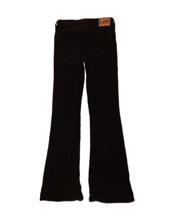 LEE Womens Chaffee Flare Corduroy Trousers W28 L33 Black Cotton
