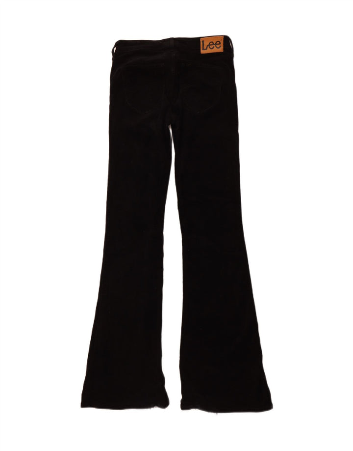 LEE Womens Chaffee Flare Corduroy Trousers W28 L33 Black Cotton