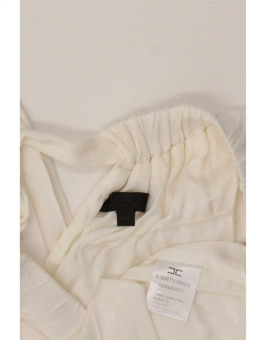 Elisabetta Franchi Womens Off Shoulder Dress IT 44 Medium White Viscose
