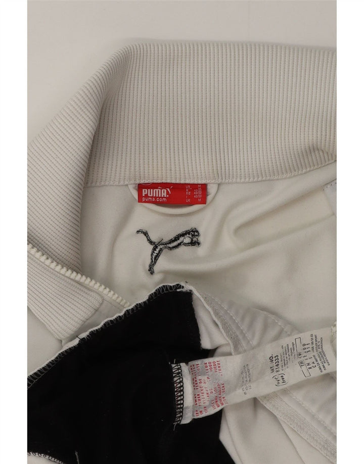 Puma Mens Tracksuit Top Jacket Medium White Colourblock Polyester