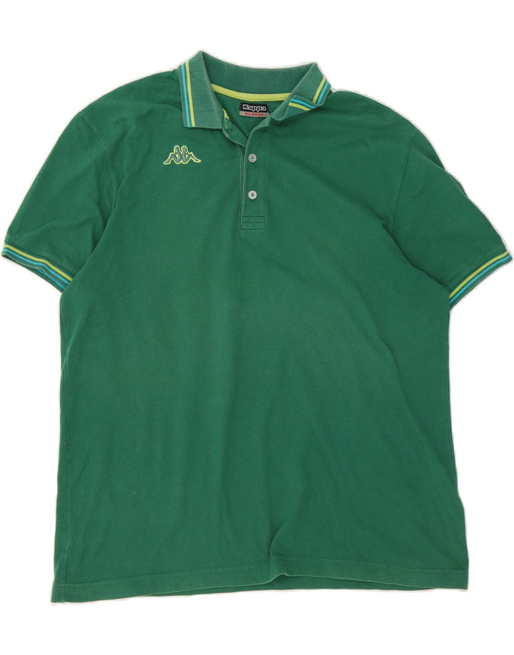 KAPPA Mens Polo Shirt XL Green Cotton Vintage Kappa and Second-Hand Kappa from Messina Hembry 