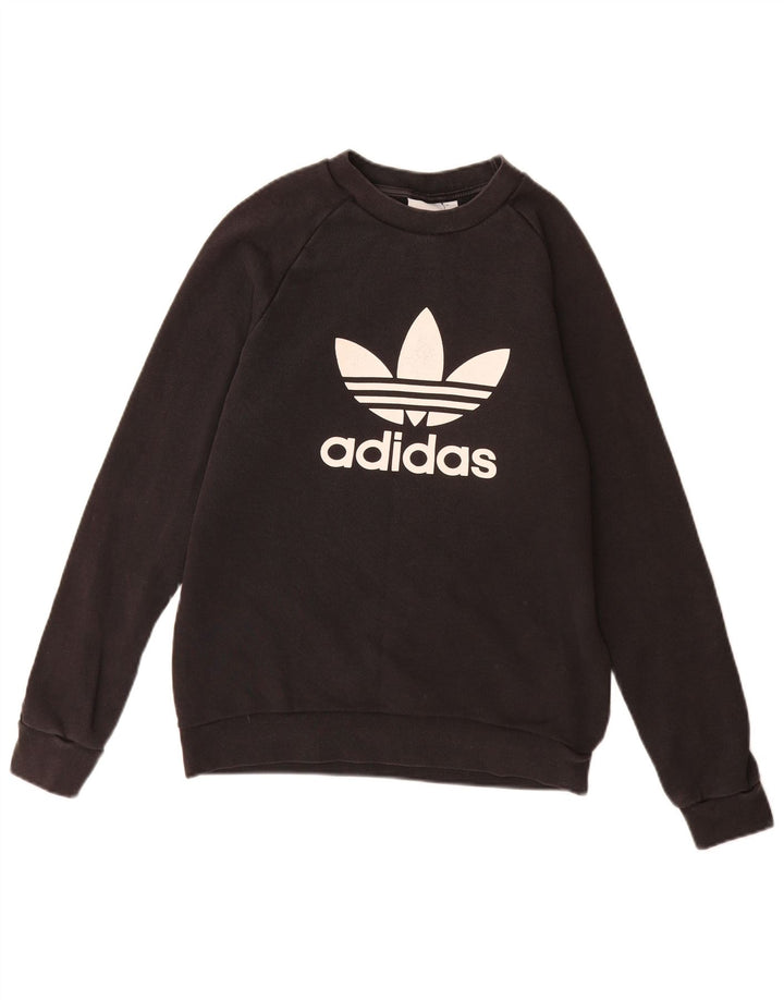 Adidas Mens Graphic Sweatshirt Jumper XS Black Cotton