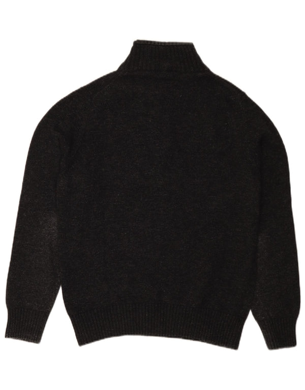 Trussardi Jeans Mens Zip Neck Jumper Sweater Small Grey Wool