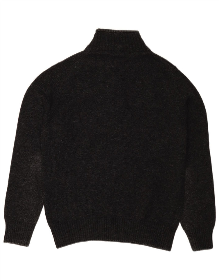 Trussardi Jeans Mens Zip Neck Jumper Sweater Small Grey Wool