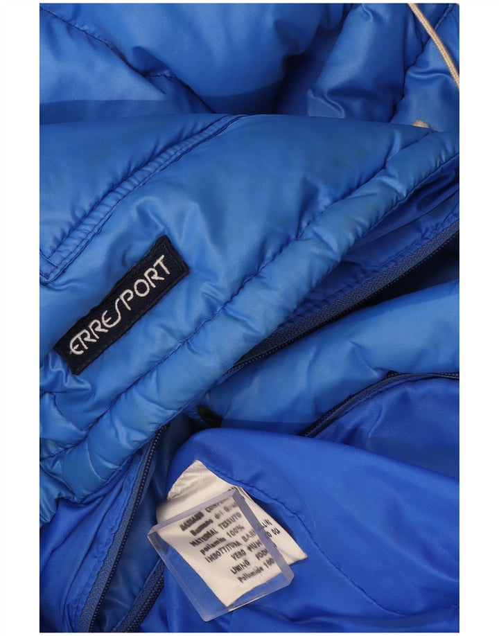 Vintage Mens Hooded Padded Jacket UK 38 Medium Blue Polyamide