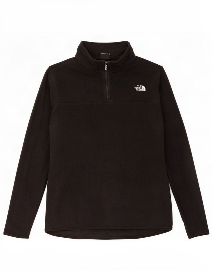 The North Face Womens Zip Neck Fleece Jumper UK 10 Small Black Polyester