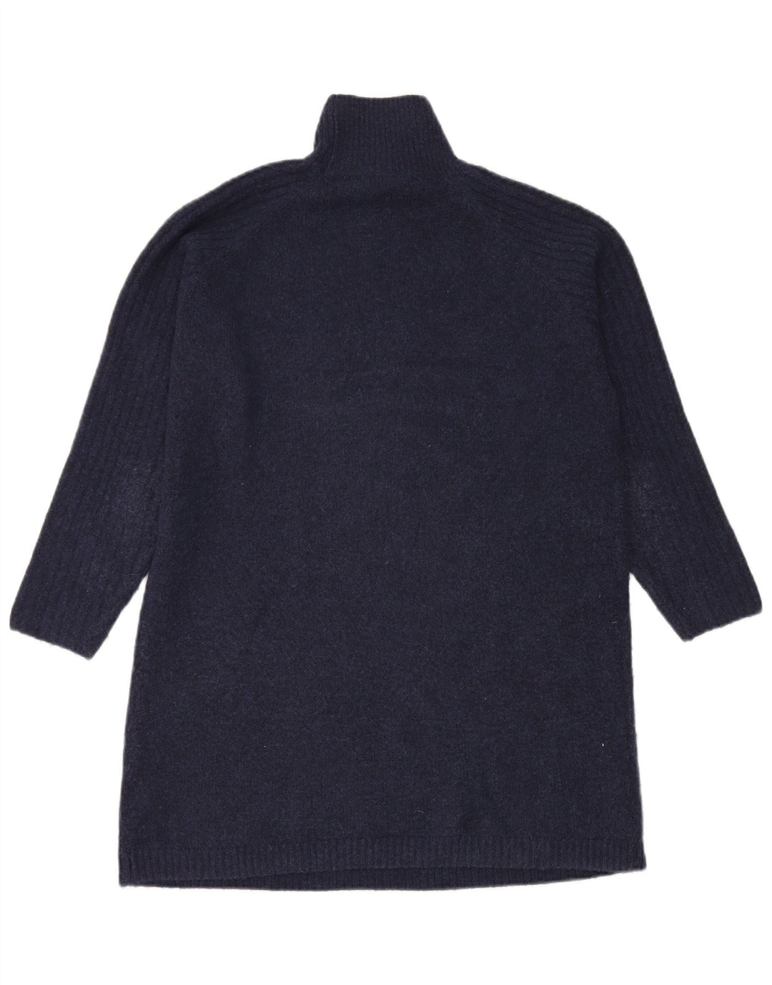Zara Womens Roll Neck Turtle Neck Jumper Sweater UK 12 Medium Navy Blue