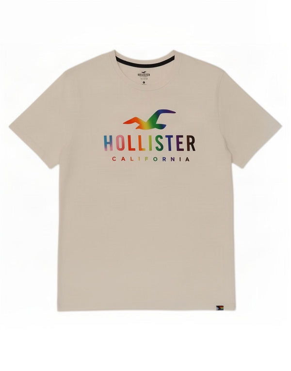 Hollister Mens Graphic T-Shirt Top XL White Cotton