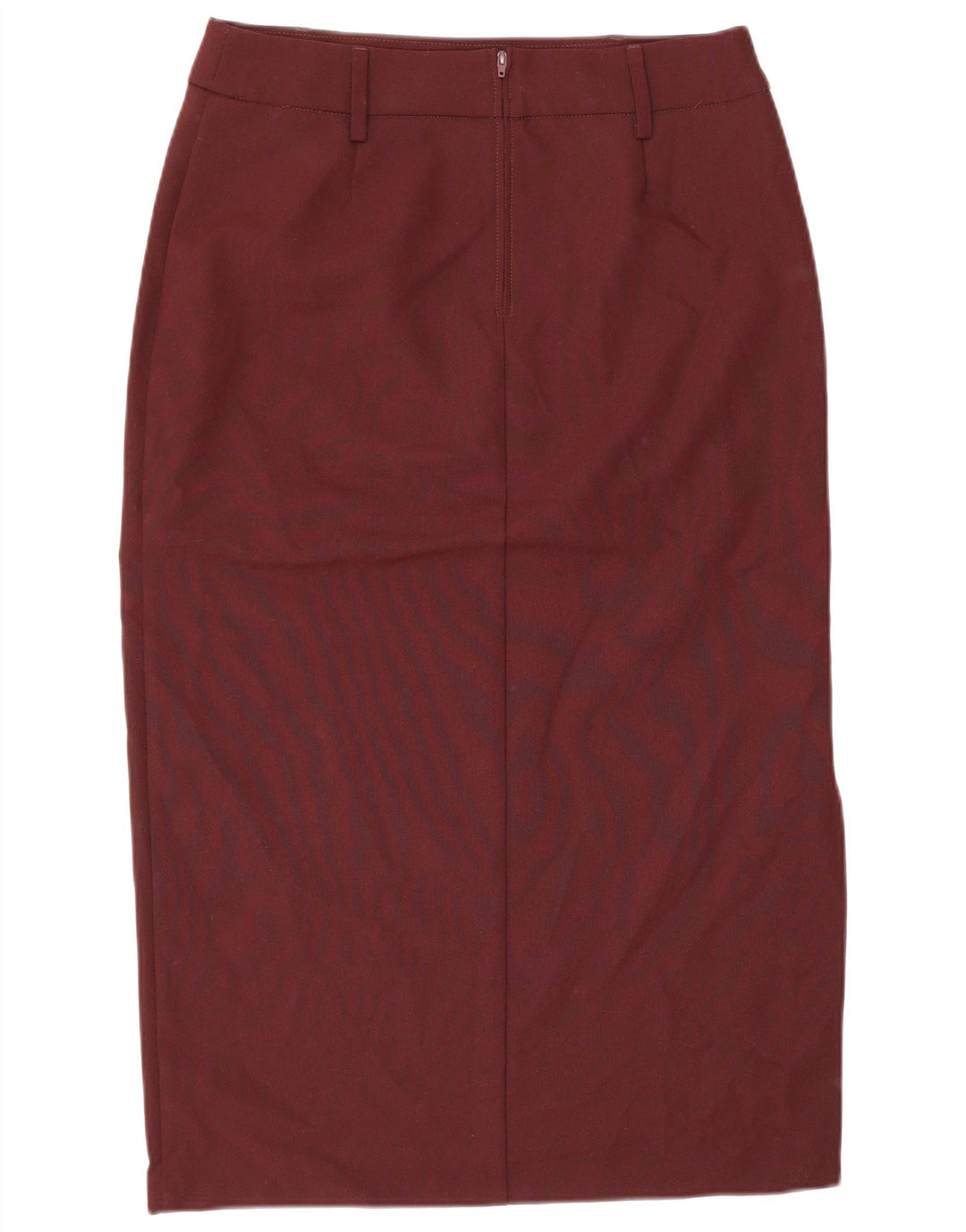 Benetton Womens Midi Skirt IT 44 Medium W28  Burgundy Polyester