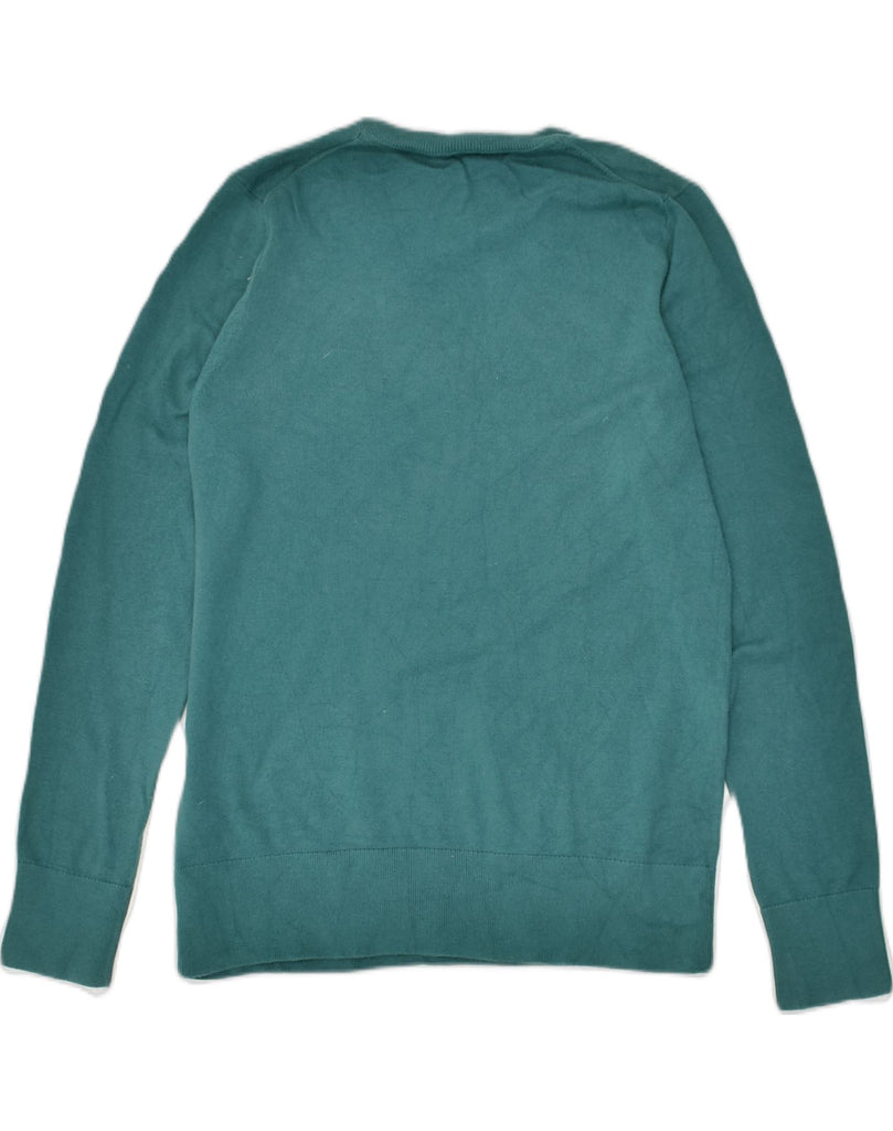 TOMMY HILFIGER Mens V-Neck Jumper Sweater Small Turquoise Cotton | Vintage Tommy Hilfiger | Thrift | Second-Hand Tommy Hilfiger | Used Clothing | Messina Hembry 