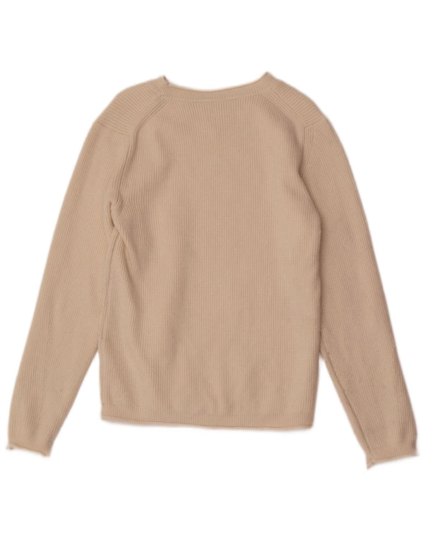North Sails Womens Crew Neck Jumper Sweater UK 10 Small Beige Viscose