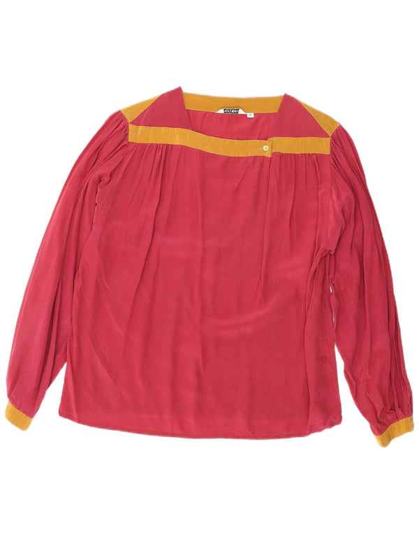 REINE SEIDE Womens Long Sleeve Blouse Top EU 40 Medium Burgundy Silk