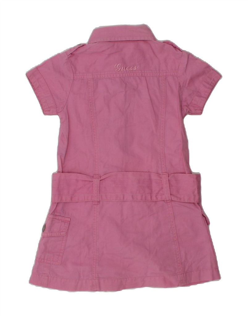 GUESS Girls Military Short Sleeve Shirt Dress 2-3 Years Small Pink Cotton | Vintage Guess | Thrift | Second-Hand Guess | Used Clothing | Messina Hembry 