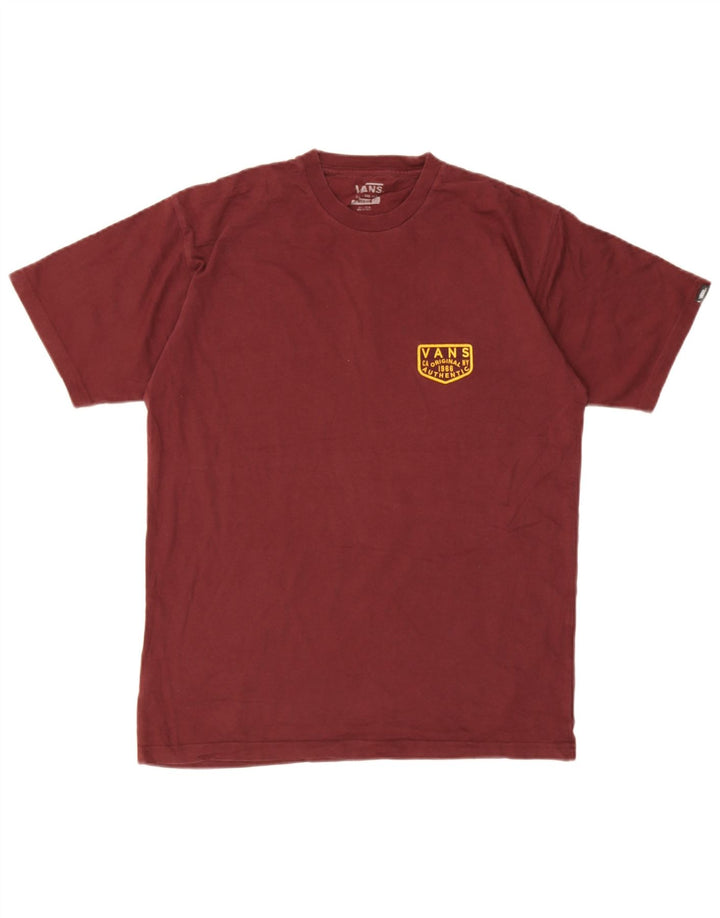 Vans Mens Graphic T-Shirt Top Medium Maroon