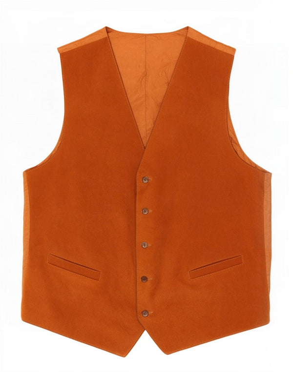 Vintage Mens Suede Waistcoat Small Brown