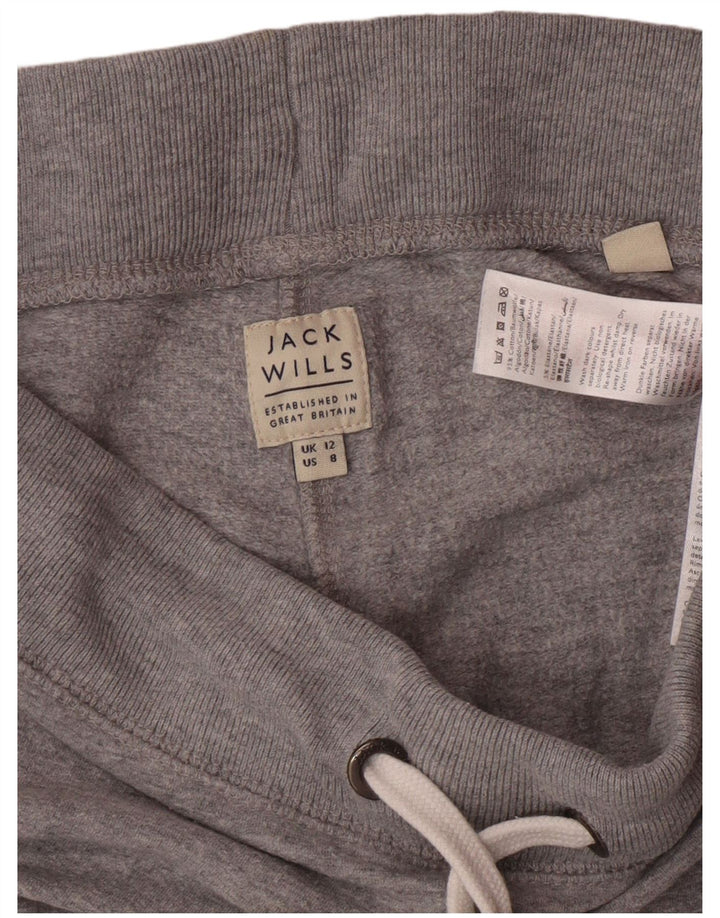JACK WILLS Womens Graphic Tracksuit Trousers Joggers UK 12 Medium  Grey