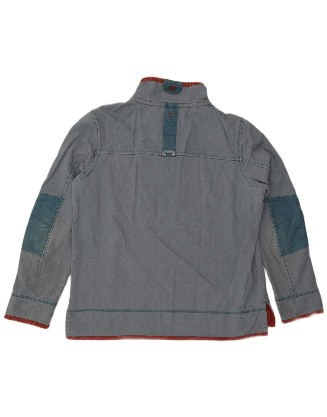 Fat Face Mens Zip Neck Sweatshirt Jumper Large Blue Cotton