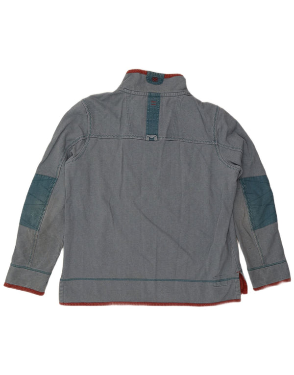 Fat Face Mens Zip Neck Sweatshirt Jumper Large Blue Cotton