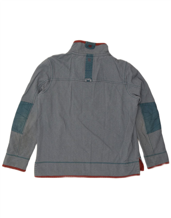 Fat Face Mens Zip Neck Sweatshirt Jumper Large Blue Cotton