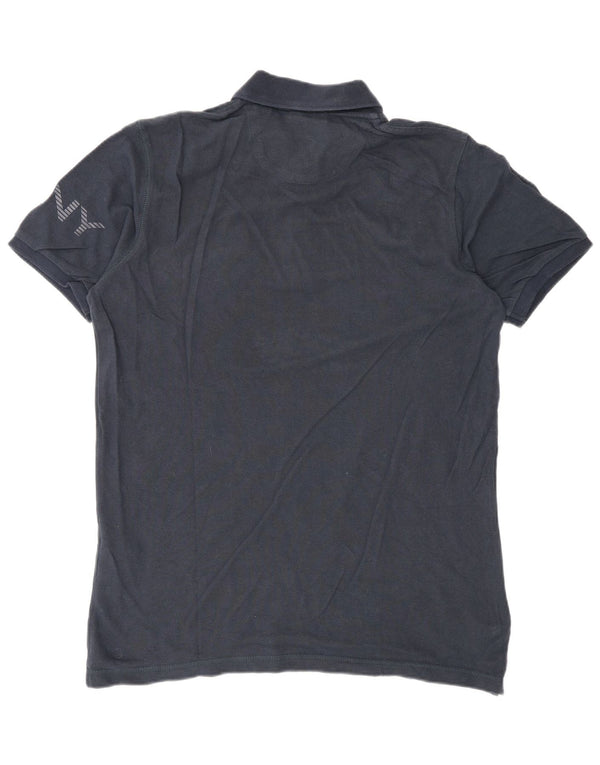 Dkny Mens Graphic Polo Shirt Small Navy Blue Cotton